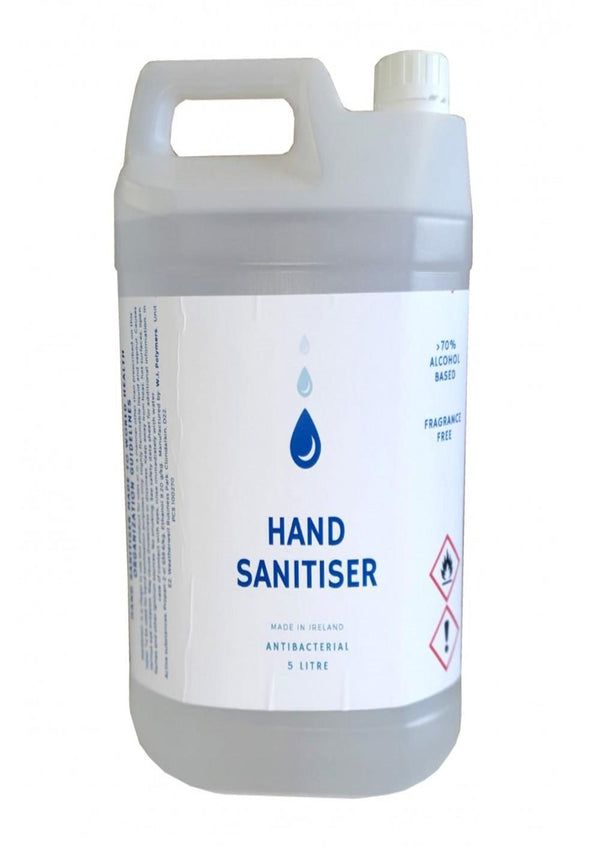 5 litre antibacterial hand sanitiser gel made in Ireland