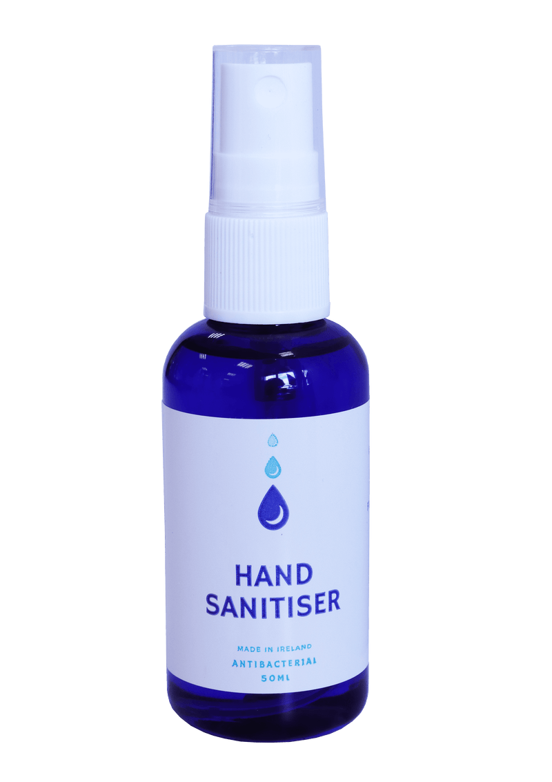 50 ml hand sanitiser pocket-sized spray bottle, made in Ireland